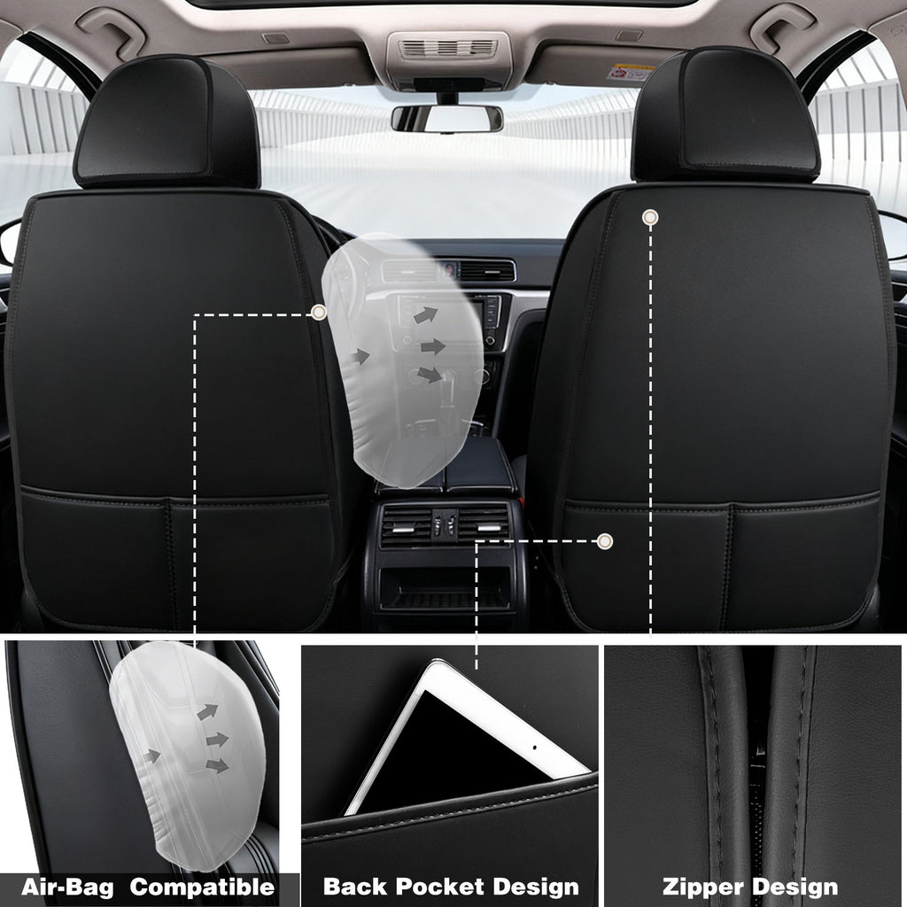Foneso universal nappa leather car seat cover full set, view 7