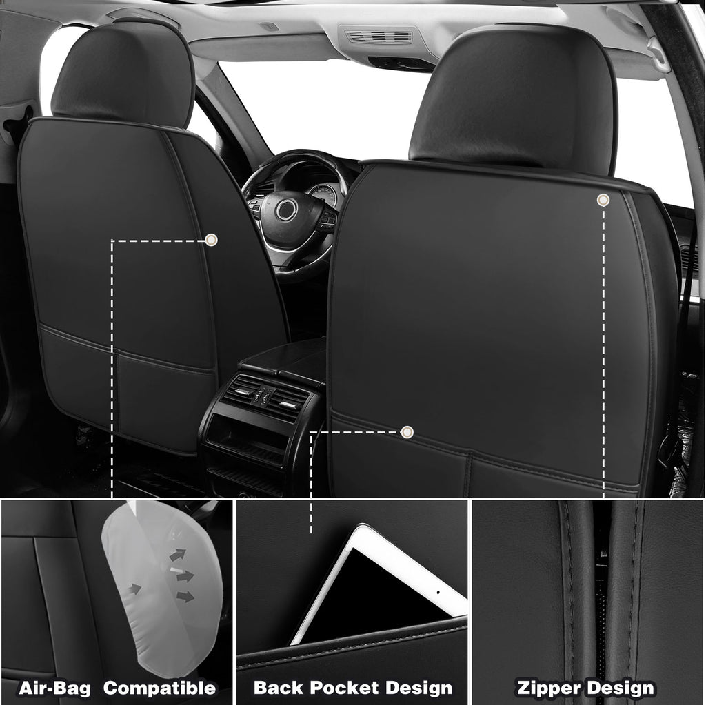 Leather Car Seat Covers for Perfectly fits Chevrolet Silverado, GMC Sierra 1500/2500HD/3500HD, and Trail Boss Z71 models (2007-2025)