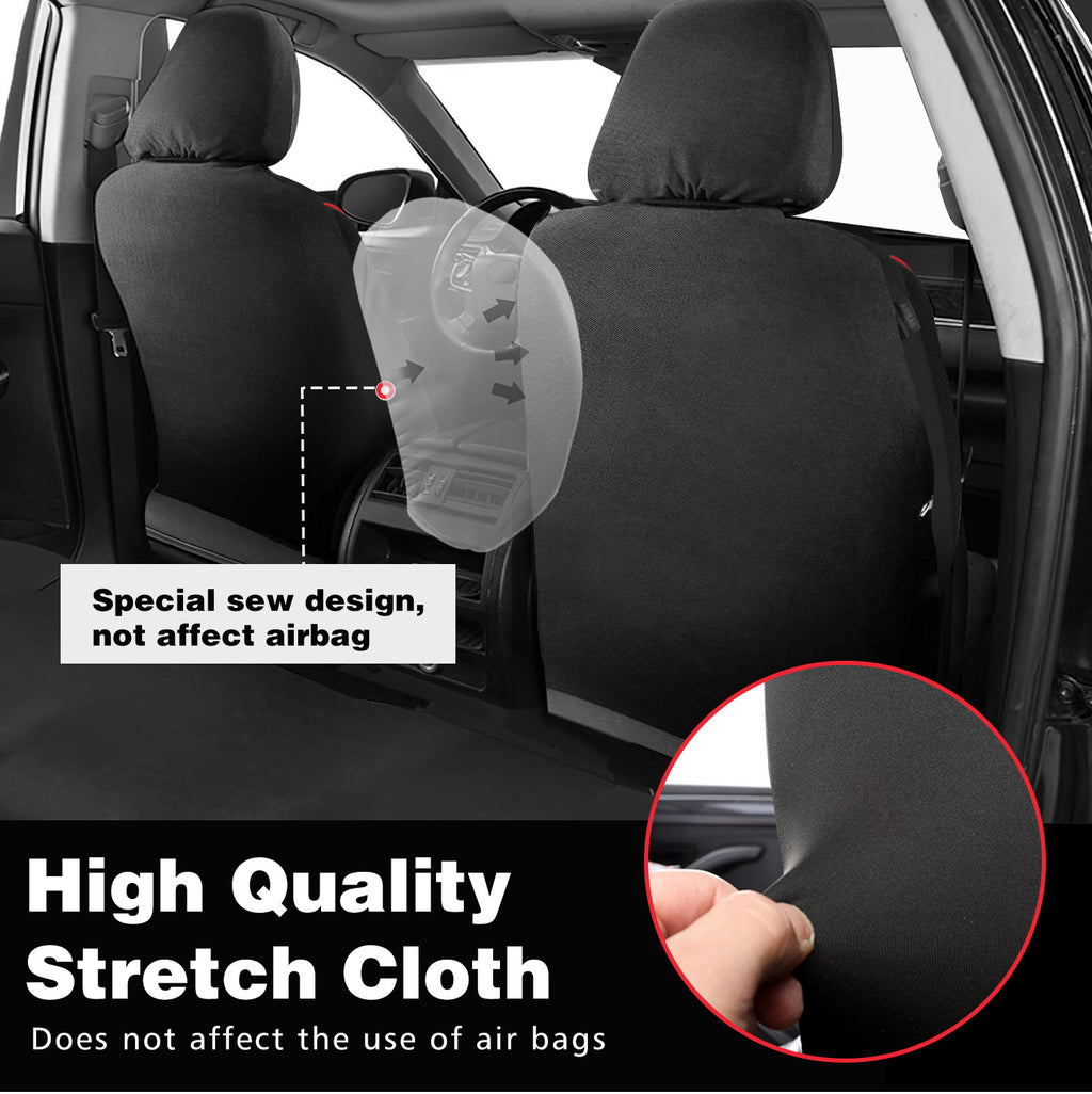 Universal Car Seat Covers Full Set Breathable Fabric Polyester Accessories for Auto Sedans Vans Trucks