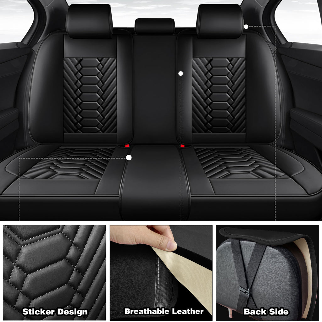 Leather Car Seat Covers for Perfectly fits Chevrolet Silverado, GMC Sierra 1500/2500HD/3500HD, and Trail Boss Z71 models (2007-2025)