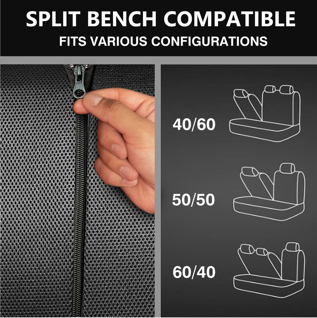 Universal Car Seat Covers Full Set Breathable Fabric Polyester Accessories for Auto Sedans Vans Trucks