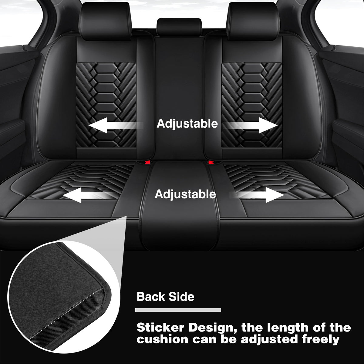 Foneso universal leather car seat covers, view 5