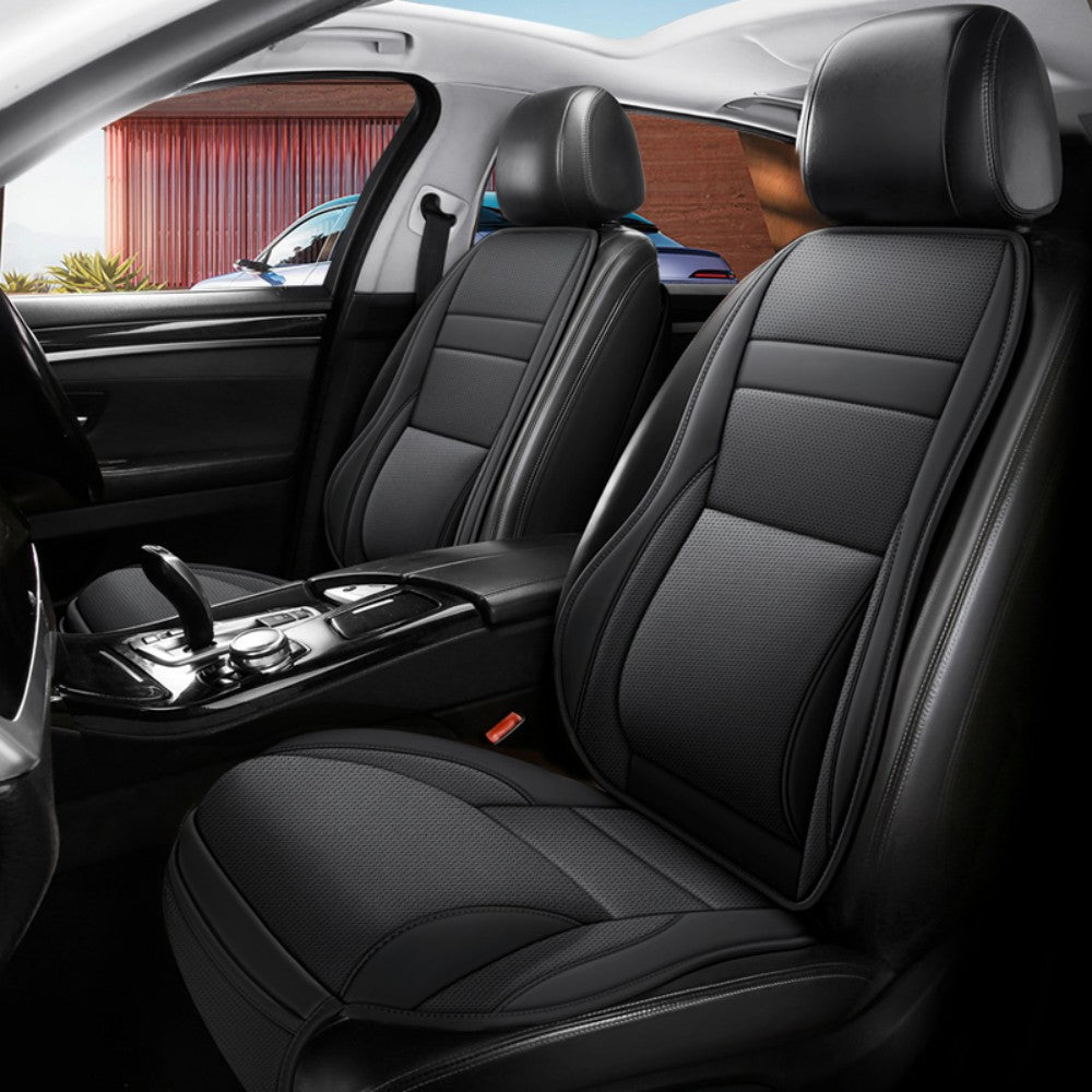 Universal Car Seat Covers 2 front seats Nappa Leather Accessories for Auto Sedans Vans Trucks