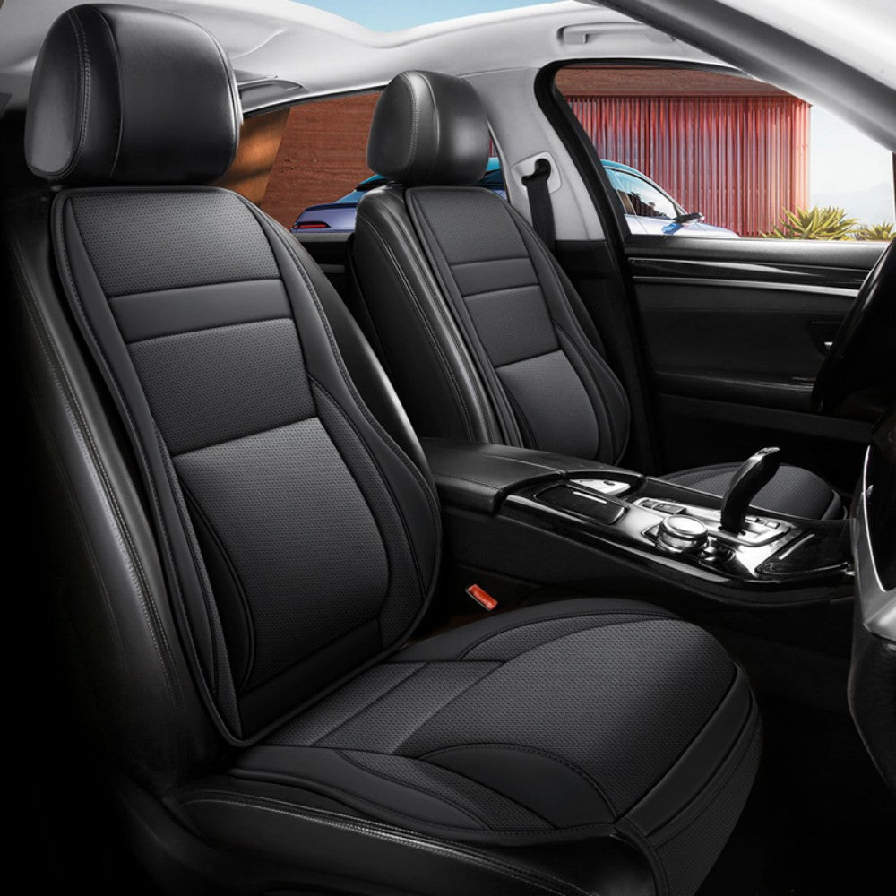 Universal Car Seat Covers 2 front seats Nappa Leather Accessories for Auto Sedans Vans Trucks