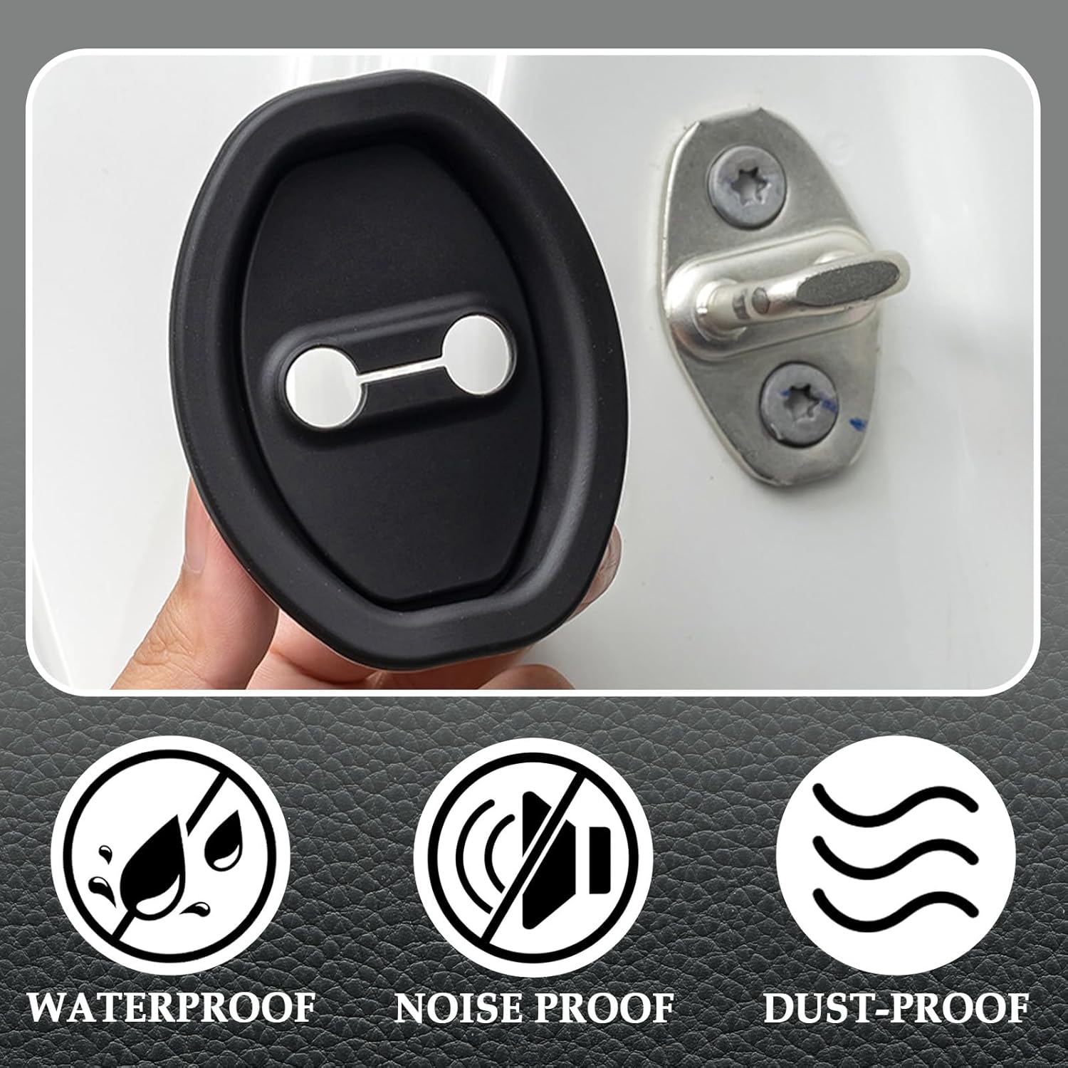 4PCS Upgraded Car Door Latch Guard Cover,Silicone Car Door Lock Cover for Car Door Protector and Noise Reduction,Universal Automotive Exterior Accessories