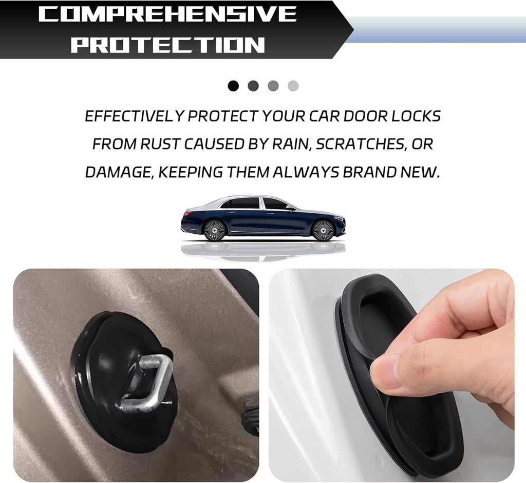 4PCS Upgraded Car Door Latch Guard Cover,Silicone Car Door Lock Cover for Car Door Protector and Noise Reduction,Universal Automotive Exterior Accessories