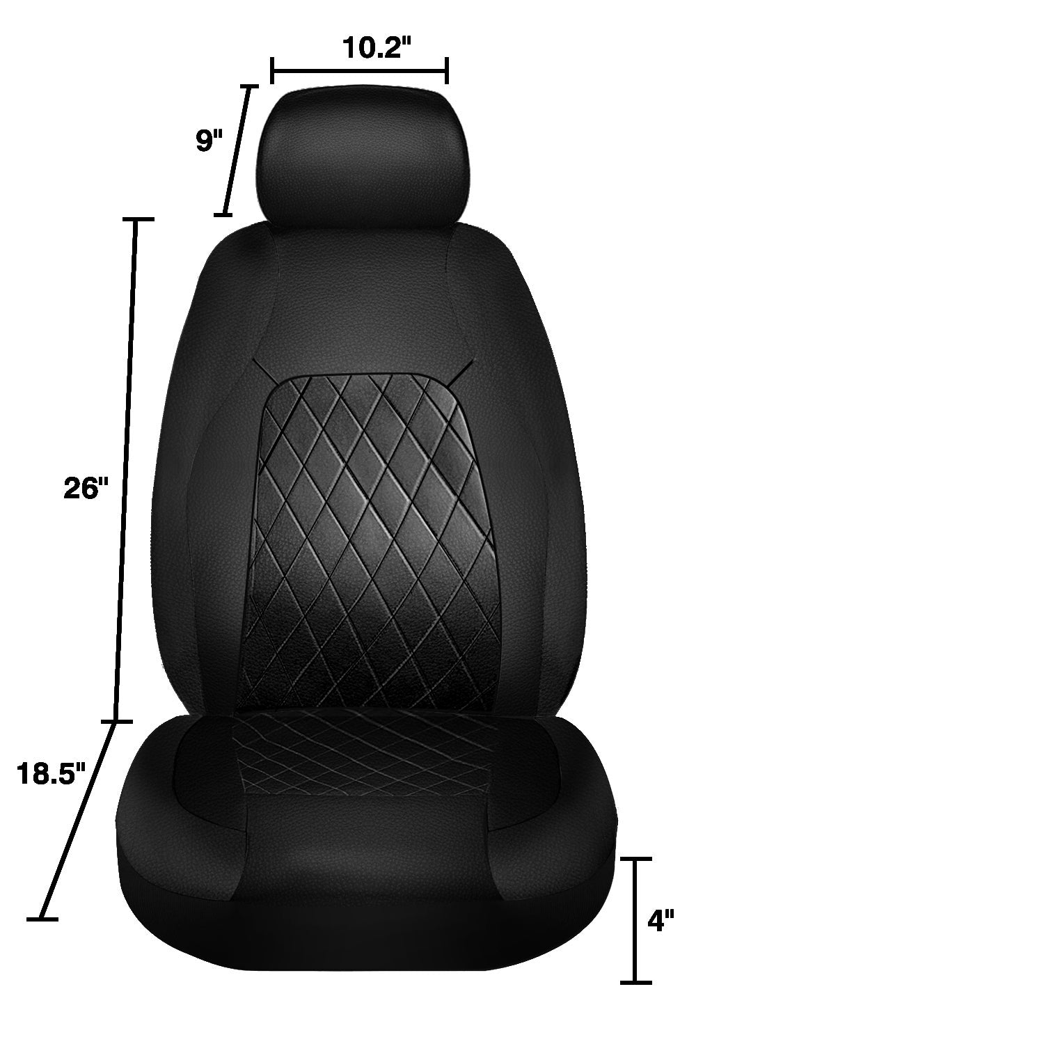 Universal Car Seat Covers Full Set PU Leather & Mesh Material Airbag Compatible, for Sedans SUVs Vans