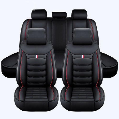 [10% off Your First Order]-Universal Leather Car Seat Covers 5 Seat Airbag Compatible, Nappa Leather Water Resistant Automotive Accessories for Suvs Seden Pick-up Truck