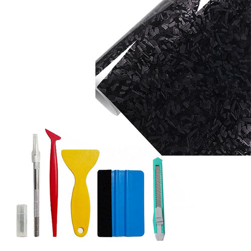 [10% off your first order]-1ft x 5ft Forged Carbon Fiber Vinyl Wrap with 5PCS Tool Kits, High Gloss Car Wrap Vinyl Roll, DIY Decal Auto Vehicle Film Sheet with Air Release Technology Self Adhesive