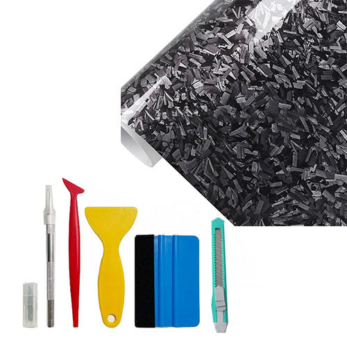 1x5FT Forged Gloss Vinyl Wrap with Tool Set Air Release DIY Sticker
