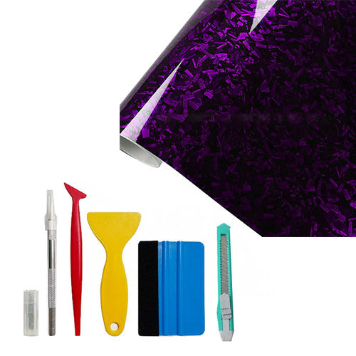 1x5FT Forged Gloss Vinyl Wrap with Tool Set Air Release DIY Sticker