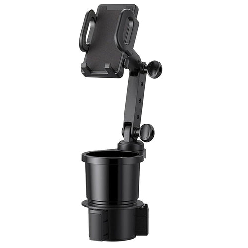 2 in 1 Car Cup Phone Holder Expander Cup Holder Phone Mount with Long Arm Adjustable Base Rotating Cellphone Cup Stand