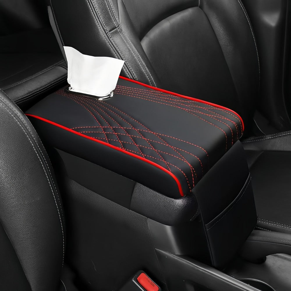 Car Center Console Cover, Armrest Pad with Tissue Box Slot Universal fit