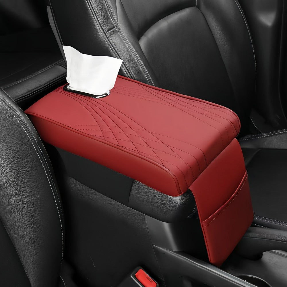 Car Center Console Cover, Armrest Pad with Tissue Box Slot Universal fit