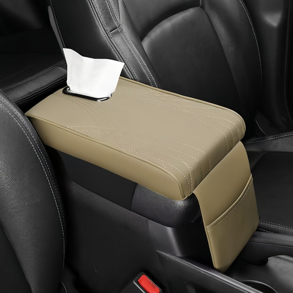 Car Center Console Cover, Armrest Pad with Tissue Box Slot Universal fit