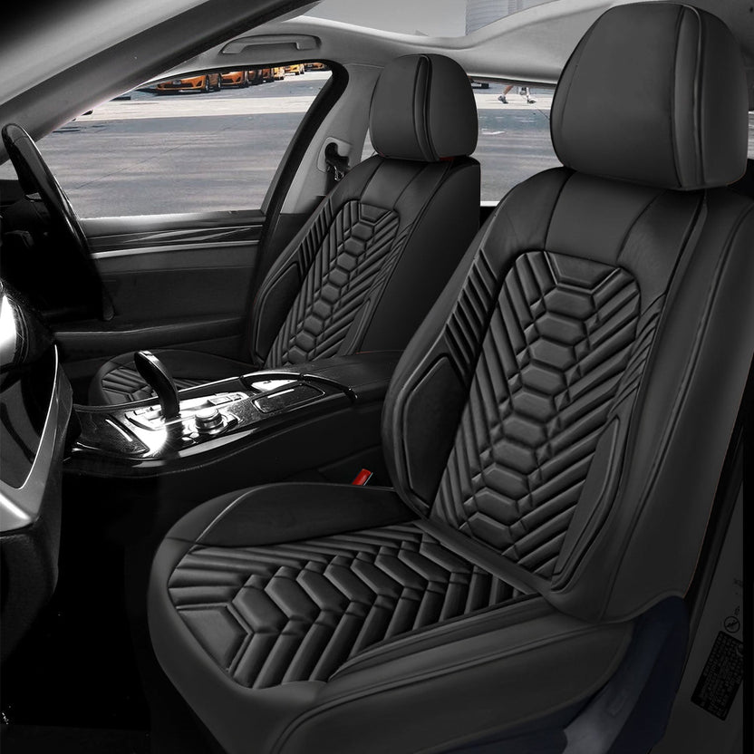 Leather Car Seat Covers for Perfectly fits Chevrolet Silverado, GMC Sierra 1500/2500HD/3500HD, and Trail Boss Z71 models (2007-2025)
