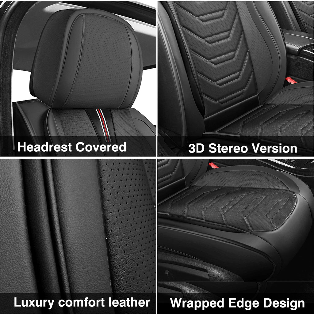 For Dodge Ram Seat Covers Full Set, Ram 1500 Seat Cover Napa Leather Airbag-Compatible Compatible 360° full-Wrap with 2002-2025 Dodge RAM 1500 2500 3500 Crew Quad Cab