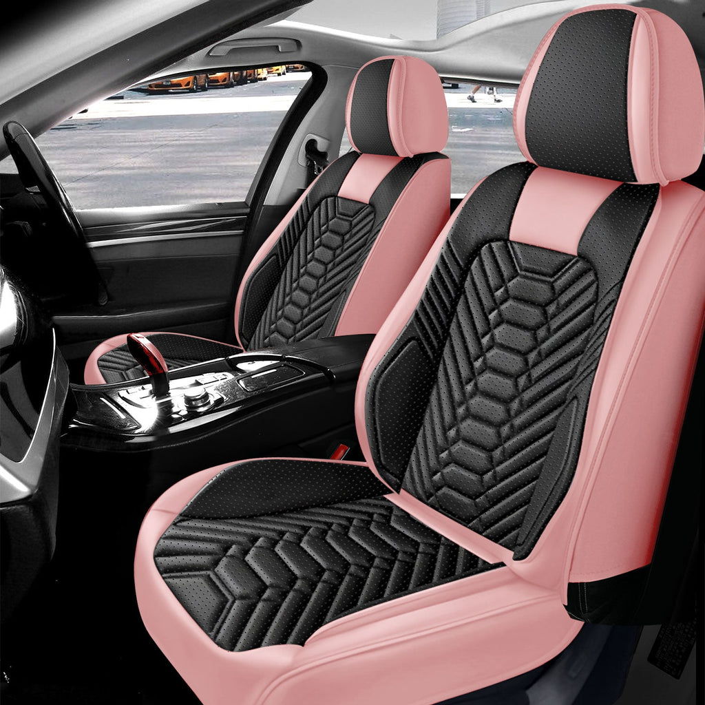 Universal Leather Car Seat Covers Full Set 5 Seats, Airbag Compatible, Breathable Automotive Accessories for Sedans Cars