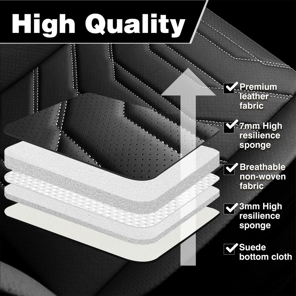 For Dodge Ram Seat Covers Full Set, Ram 1500 Seat Cover Napa Leather Airbag-Compatible Compatible 360° full-Wrap with 2002-2025 Dodge RAM 1500 2500 3500 Crew Quad Cab