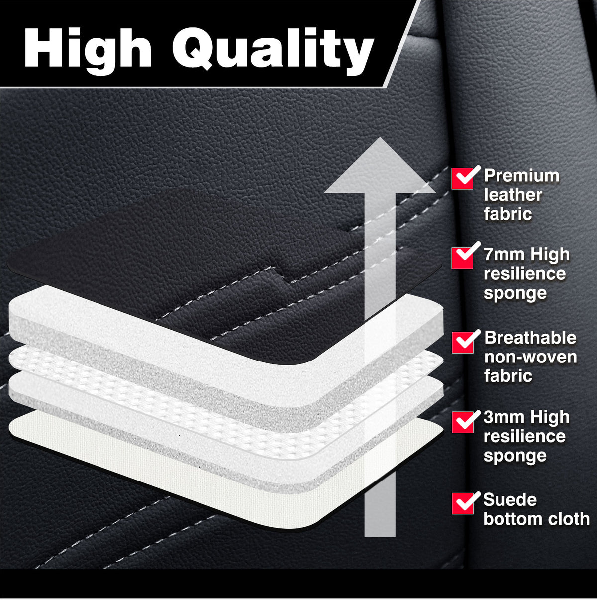 Chevy Silverado GMC Sierra Nappa Leather Seat Covers for Perfectly fits Chevrolet Silverado, GMC Sierra 1500/2500HD/3500HD, and Trail Boss Z71