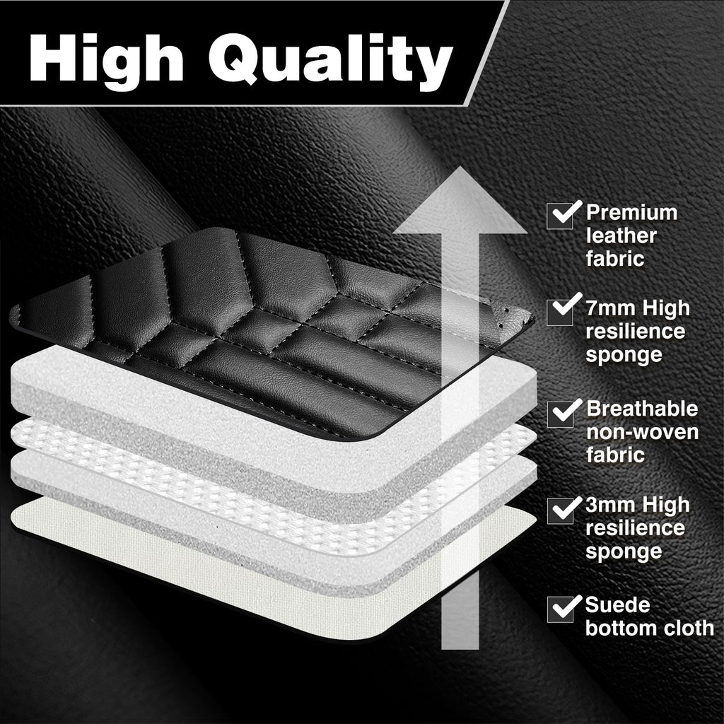 Leather Car Seat Covers for Perfectly fits Chevrolet Silverado, GMC Sierra 1500/2500HD/3500HD, and Trail Boss Z71 models (2007-2025)