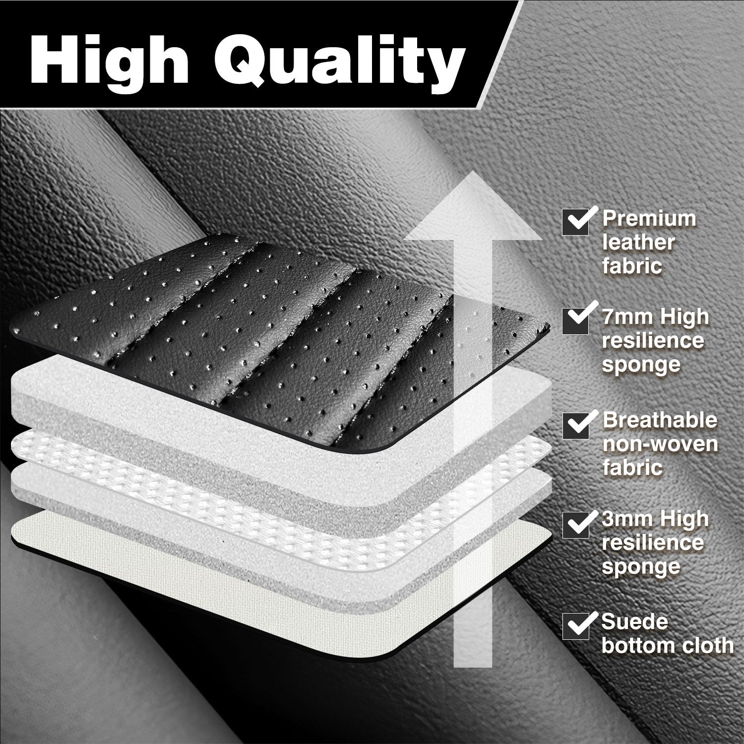 For Chevy Chevrolet Silverado Seat Covers Waterproof Nappa Leather Protectors for Pickup 2007-2026 1500 2500HD 3500HD Trail Boss Z71 Crew Double Extended Cab GMC Sierra