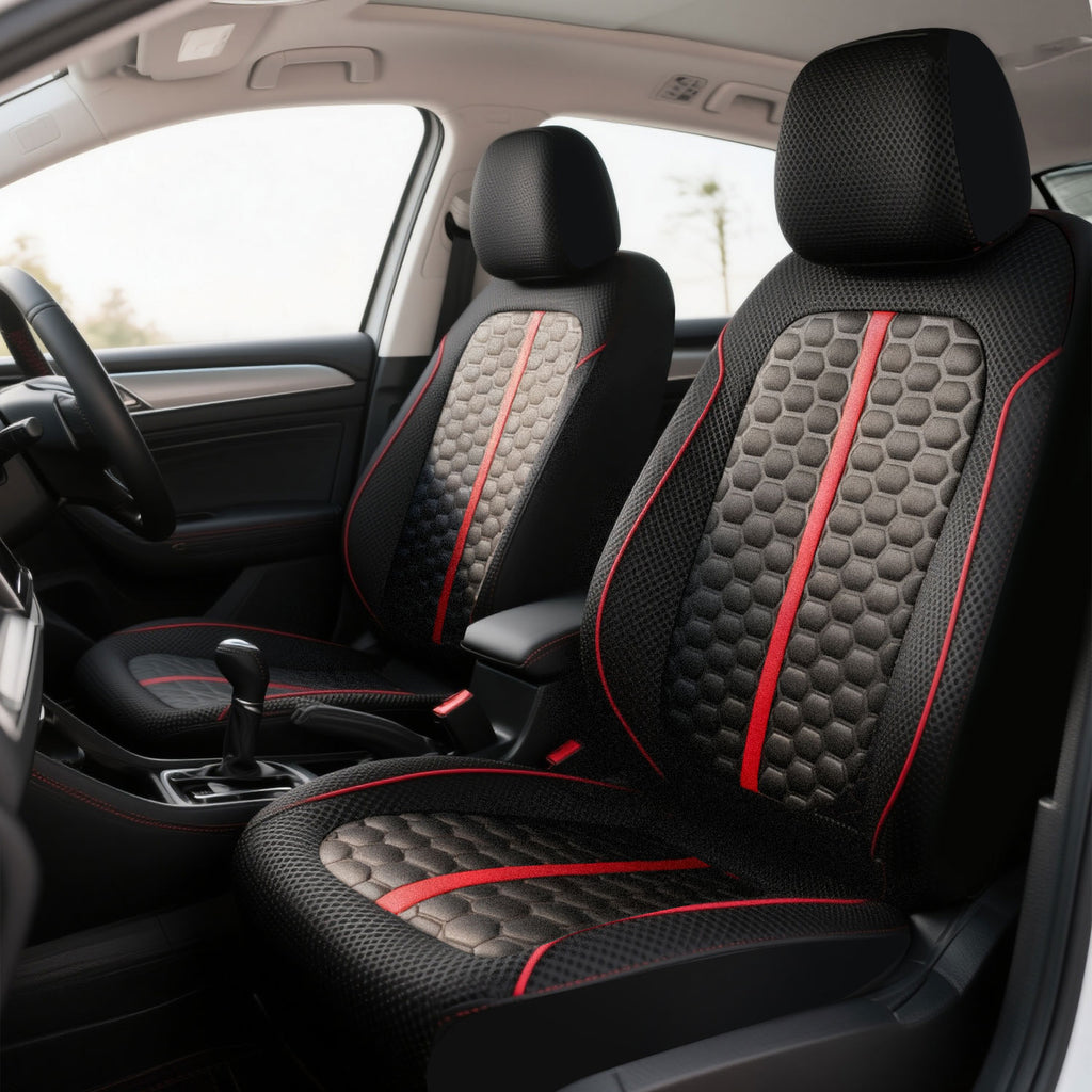 Universal Car Seat Covers Full Set Breathable Fabric Polyester Accessories for Auto Sedans Vans Trucks