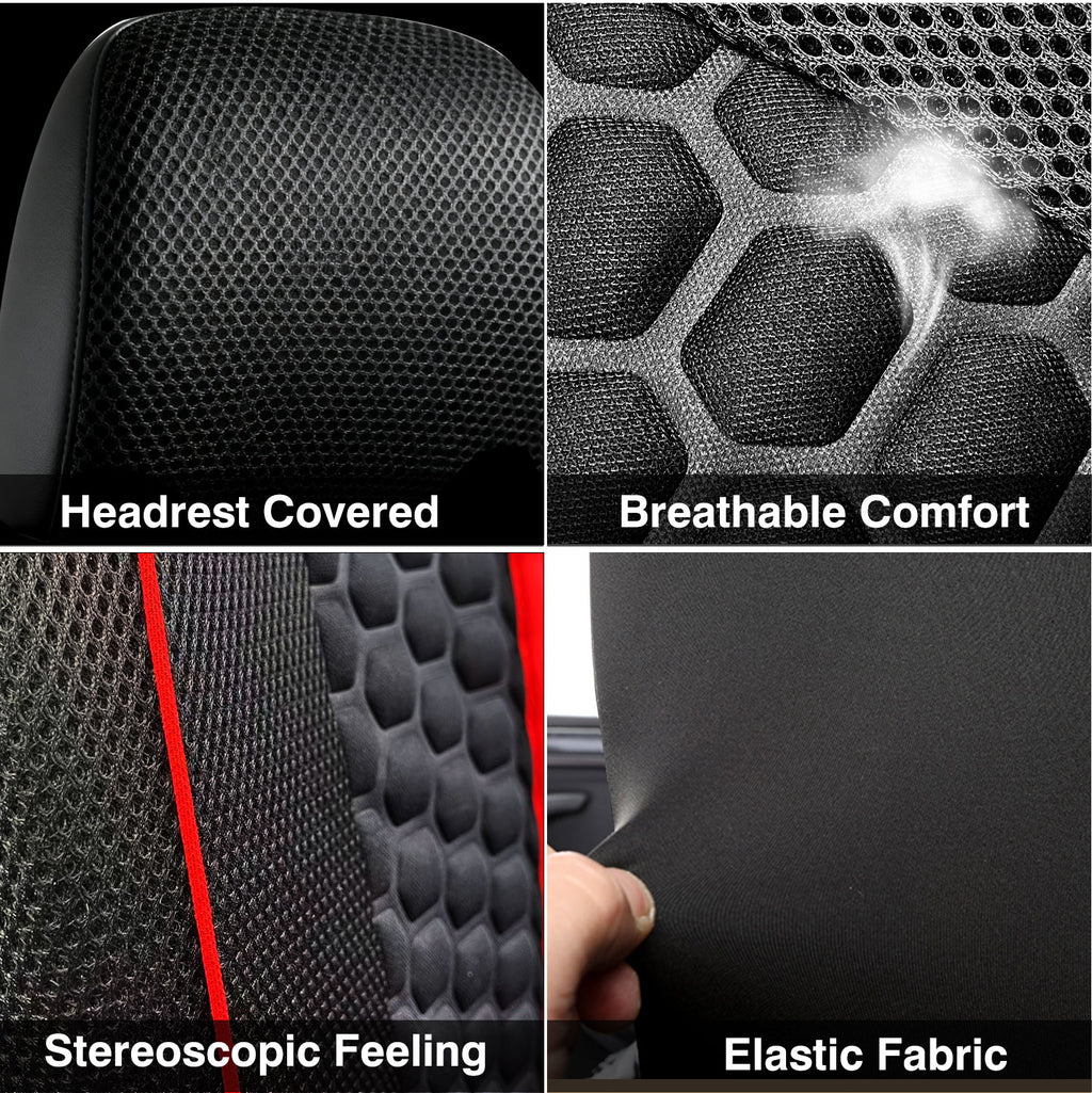 Universal Car Seat Covers Full Set Breathable Fabric Polyester Accessories for Auto Sedans Vans Trucks