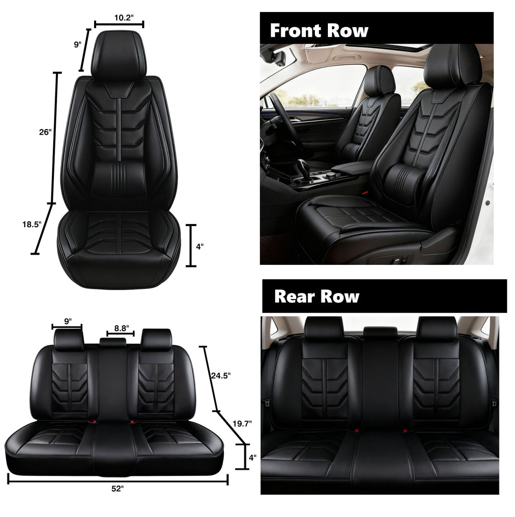 Foneso universal nappa leather car seat cover full set, view 10