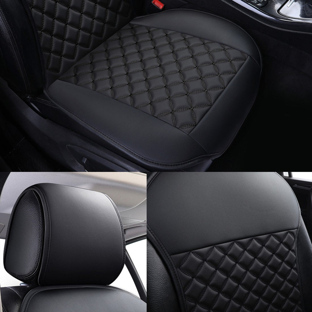 Universal Car Seat Covers 2 front seats Nappa Leather Accessories for Auto Sedans Vans Trucks