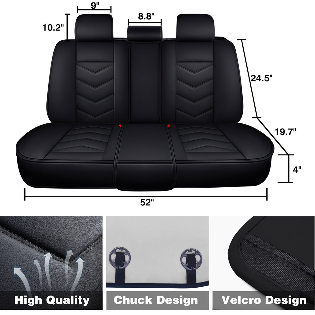 [10% off Your First Order]-Universal Leather Car Seat Covers 5 Seat Airbag Compatible, Nappa Leather Water Resistant Automotive Accessories