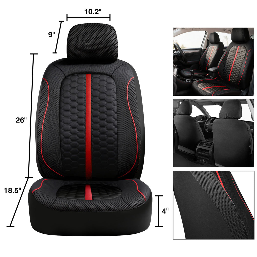 Universal Car Seat Covers Full Set Breathable Fabric Polyester Accessories for Auto Sedans Vans Trucks
