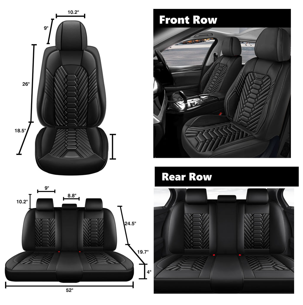 Leather Car Seat Covers for Perfectly fits Chevrolet Silverado, GMC Sierra 1500/2500HD/3500HD, and Trail Boss Z71 models (2007-2025)