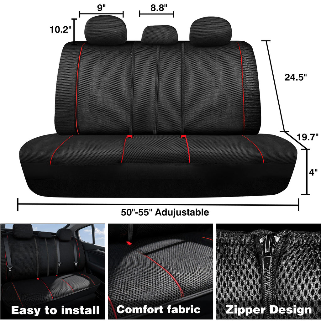 Universal Car Seat Covers Full Set Breathable Fabric Polyester Accessories for Auto Sedans Vans Trucks