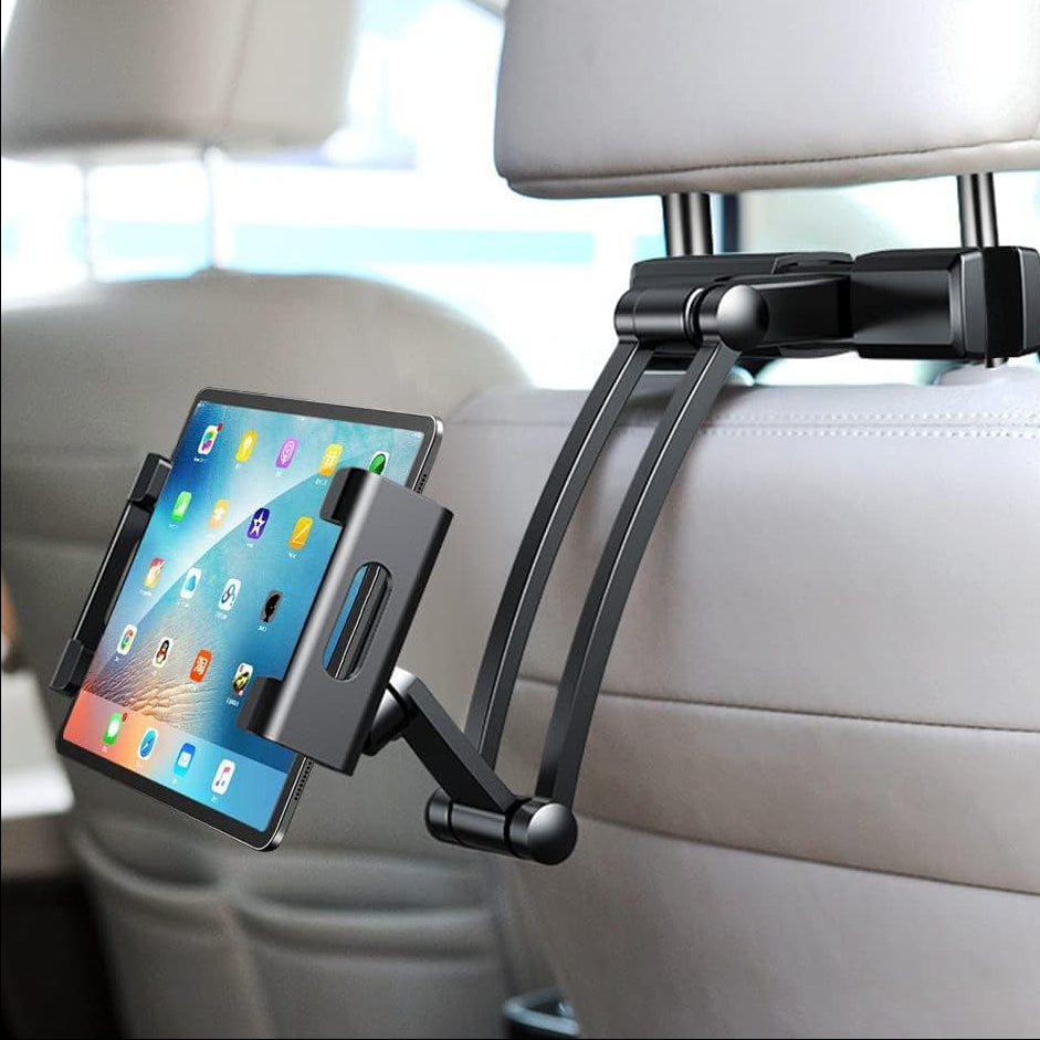 Tablet Holder for Car Headrest, Adjustable Phone Mount for Car Back Seat,Secure and Stable, Suitable for 5-12.9 inches Devices, Adjustable Distance,Viewing Angle,Rotating Screen