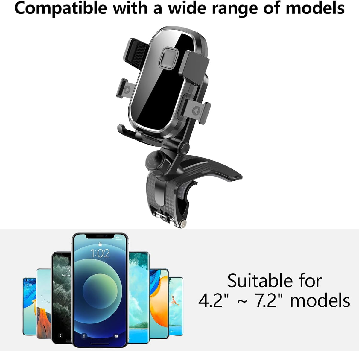 Adjustable Phone Holder Universal Shockproof Dashboard Mount Clip Type Holder