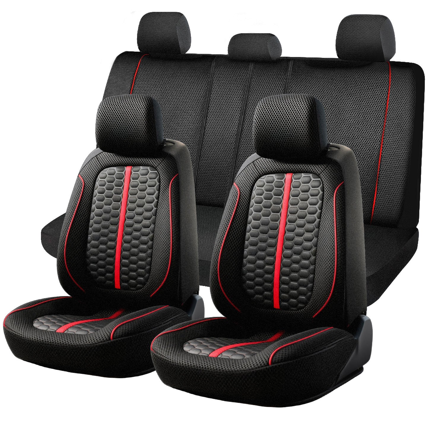 Universal Car Seat Covers Full Set Breathable Fabric Polyester Accessories for Auto Sedans Vans Trucks