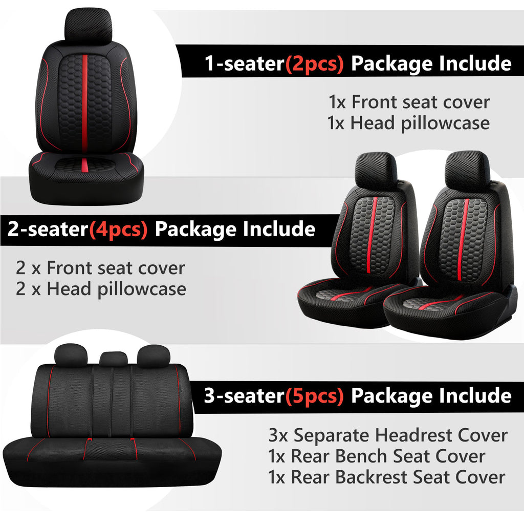 Universal Car Seat Covers Full Set Breathable Fabric Polyester Accessories for Auto Sedans Vans Trucks