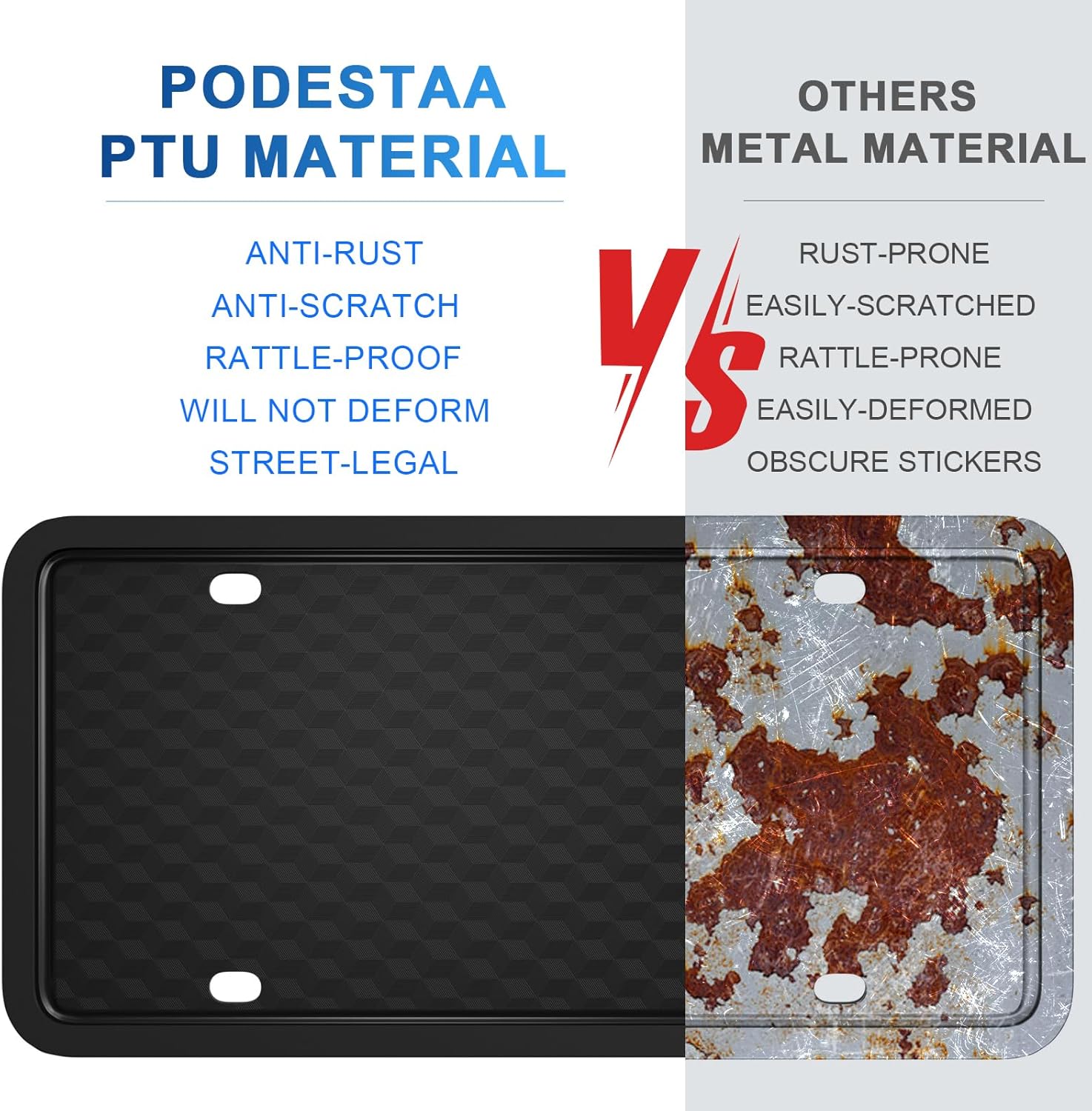 Silicone License Plate Frame Covers Car Plate Bracket Holders. Rust-Proof, Rattle-Proof, Weather-Proof Car Accessories