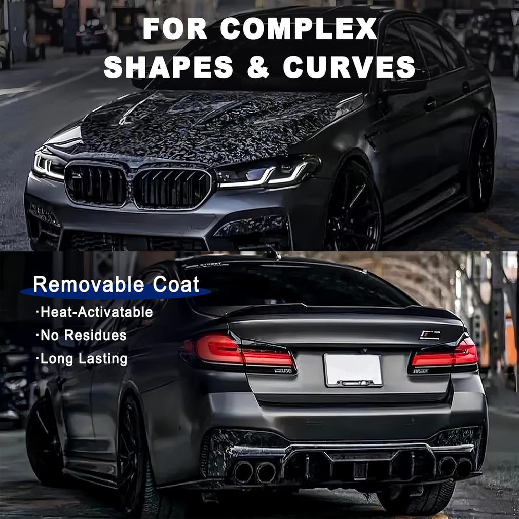 [10% off your first order]-1ft x 5ft Forged Carbon Fiber Vinyl Wrap with 5PCS Tool Kits, High Gloss Car Wrap Vinyl Roll, DIY Decal Auto Vehicle Film Sheet with Air Release Technology Self Adhesive