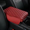 Car Center Console Cover, Leather Memory Foam Armrest Cover Cushion with 2 Storage Bags, Waterproof Comfortable Universal fit Most Cars