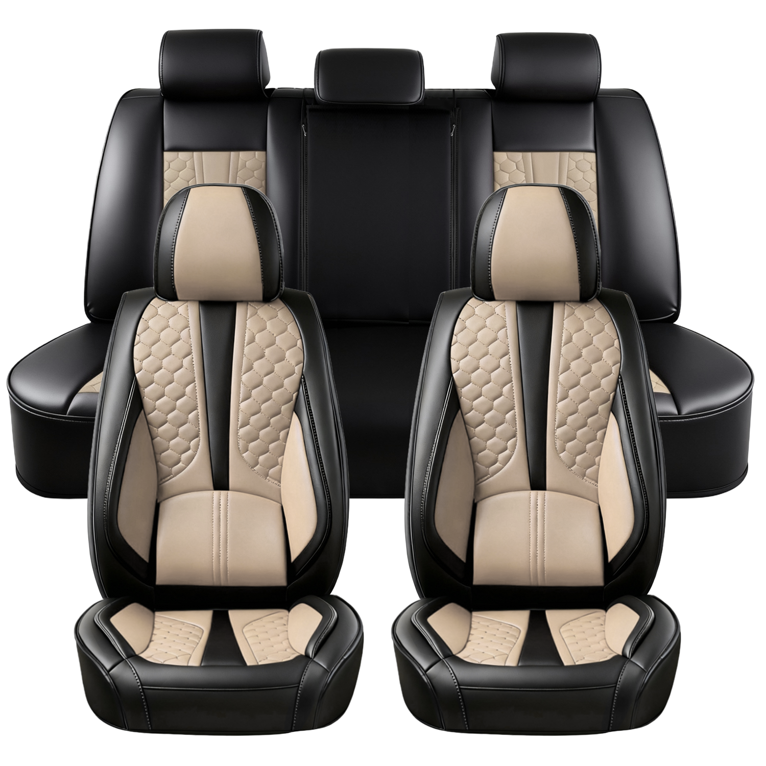 For Dodge Ram Seat Covers Full Set, Napa Leather Airbag-Compatible for 2002-2025 Dodge RAM 1500/2500/3500 Crew Quad Cab