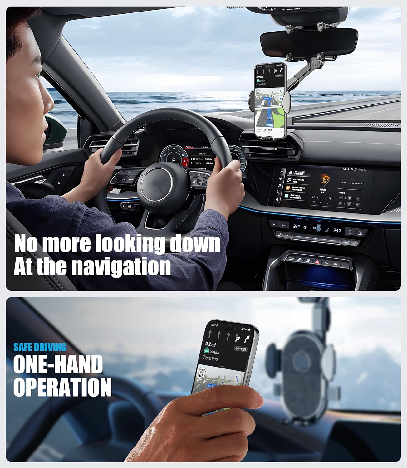 Foneso car phone holder cup holder accessory, view 2