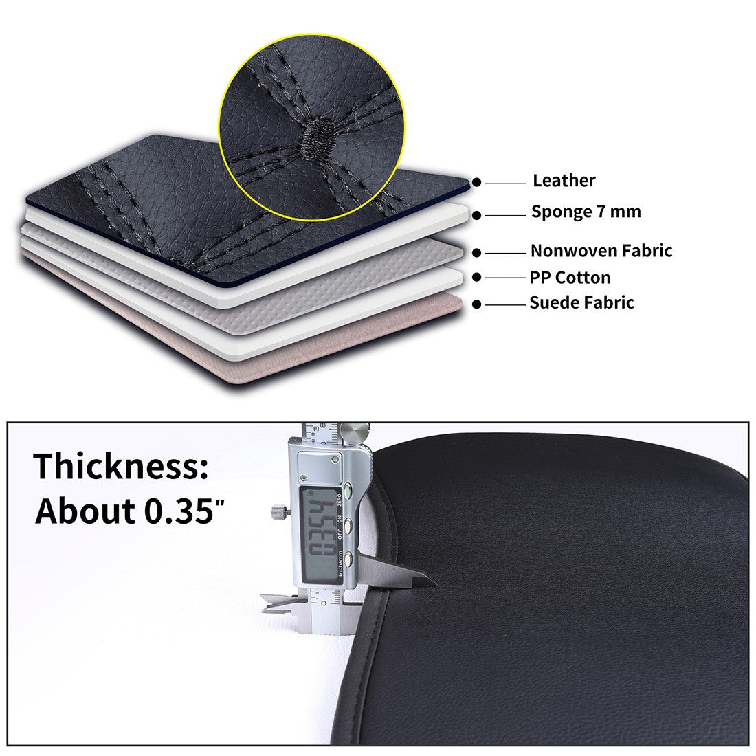 Universal Car Seat Covers 2 front seats Nappa Leather Accessories for Auto Sedans Vans Trucks