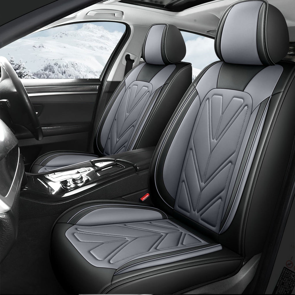Universal Leather Car Seat Covers Full Set 5 Seats, Airbag Compatible, Breathable Automotive Accessories for Sedans Cars