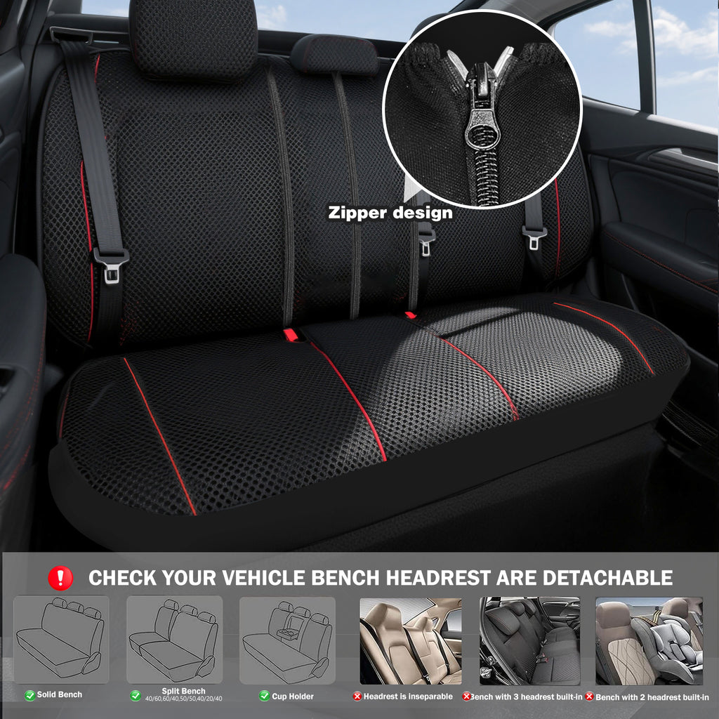 Universal Car Seat Covers Full Set Breathable Fabric Polyester Accessories for Auto Sedans Vans Trucks