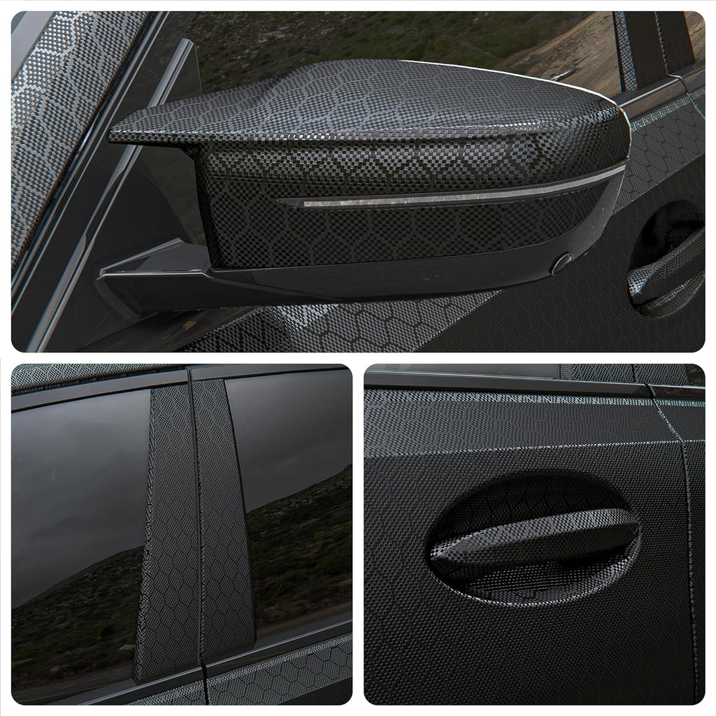 Honeycomb carbon fiber vinyl wrap film for car exterior and interior trim