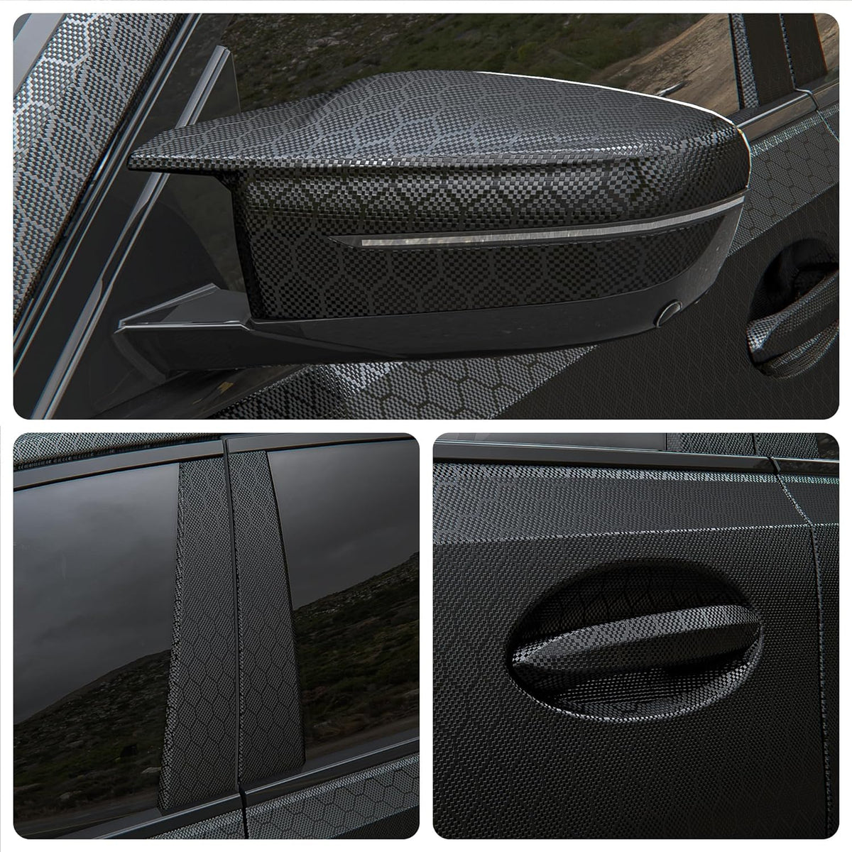Honeycomb carbon fiber vinyl wrap film for car exterior and interior trim