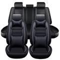 Premium Leather Seat Covers with Headrest & Lumbar Support – Universal Fit, Water Resistant, Side Airbag Compatible – Automotive Interior Accessories for Cars, SUVs & Pickups