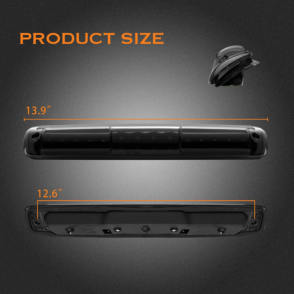 3rd Brake Light for 99-06 Chevy Silverado GMC Sierra 07 Classic Smoke LED Smoke lens LED 3rd brake light with seal gasket fits 99-06 Chevy Silverado/GMC Sierra 1500 2500 3500 HD & 07 Classic